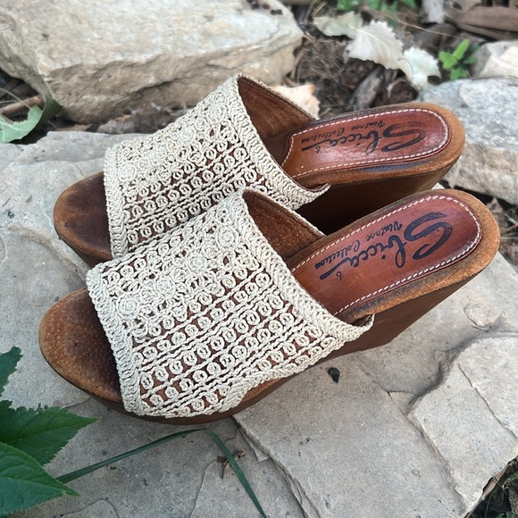 SBICCA vintage collection wedge sandal open toe wooden - Picture 6 of 10